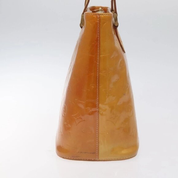 LOUIS VUITTON Monogram Vernis Houston Hand Bag Beige M91004 LV Auth BA3839 - Picture 6 of 16
